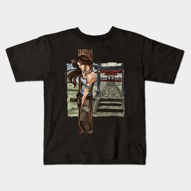 Lara Croft Kids T-Shirt by Memoalatouly